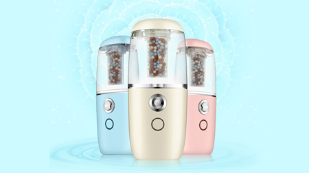 實物負離子補水噴霧儀 蒸臉器加濕器 霧化美容儀 USB充電款帶車標(biāo)